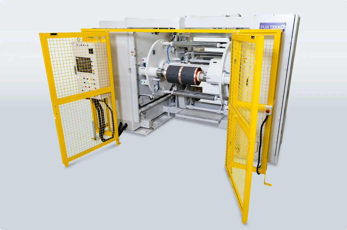 電極塗工用二軸ターレット巻出＋巻取機