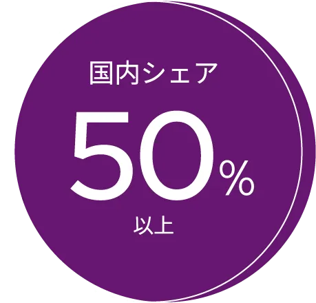 国内シェア50%以上